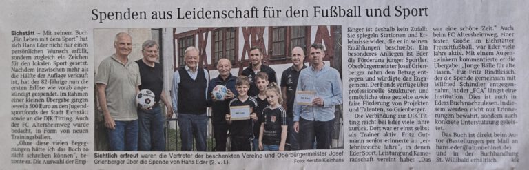 Mehr über den Artikel erfahren Spende aus Leidenschaft für den Fußball und Sport